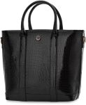 Monnari klasická dámská kabelka aktovka shopper lakovaná krokodýlí kůže - černá - 3