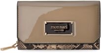 Dámská peněženka s klopou Monnari portmone na zip a patent lakovaná exkluzivní - béžová - 4
