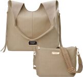 Monnari dámská taška vak shopper volná kabelka 2v1 + crossbody - béžová - 2