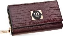 Monnari lakovaná kožená dámská peněženka elegantní peněženka se vzorem - burgundská - 2
