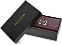 Monnari lakovaná kožená dámská peněženka elegantní peněženka se vzorem - burgundská - 3
