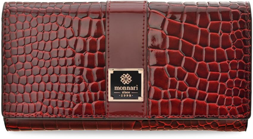 Monnari elegantní dámská peněženka se vzorem krokodýlí kůže - červená