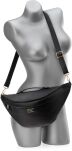 Velká dámská ledvinka elegantní klasická crossbody kabelka - černá - 4