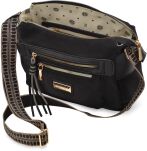 Monnari pošťácká taška s aztéckým popruhem, prostorná dámská ramenní taška - černá. - 3