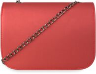 Elegantní listonoška s klopou a řetízkem společenská dámská kabelka - růžová  - 3