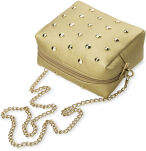 Dámská kabelka s řetízkem jety cvočky zlatá - 4