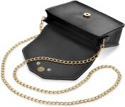 Elegantní dámská pevná kabelka taška shopper listonoška na řětízku s originálním zapínáním černá - 3