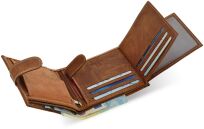 Objemná kožená pánská peněženka always wild horizontální prostorna se sponou proti krádeži rfid secure - camel - 7