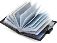 Elegantní pouzdro na karty vizitky lakovaná kůže - černý - 3