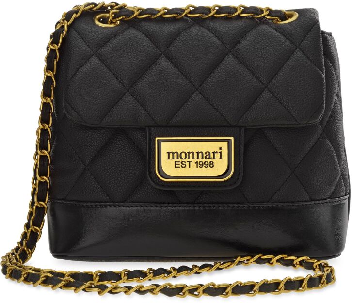 Monnari prošívaná kabelka elegantní crossbody kufřík na řetízku – černá