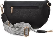 Velká dámská ledvinka prostorná elegantní klasická crossbody - černá - 2