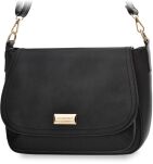 Monnari dámská taška s klopou velká kabelka crossbody s dlouhým páskem - černá - 8