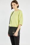 Monnari dámská taška s klopou velká kabelka crossbody s dlouhým páskem - černá - 2