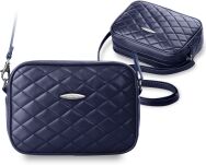 Prošívaná malá dámská kabelka tmavě modrá - 3