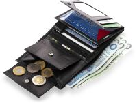 Elegantní praktická kožená pánská peněženka a-art černá - 7