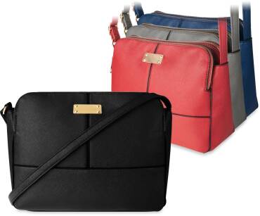 Klasická dámská kabelka objemná městská taška listonoška se třemi komorami a5