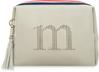 Dámská kabelka listonoška monnari přes rameno s barevným prošitím ažurovým logem a přívěškem s třásněmi - černá - 6