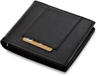 4U Cavaldi malá klasická kožená pánská rozšiřitelná peněženka slick horizontální měkká kůže RFID - černá - 3