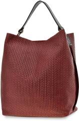 Taška vera pelle italská taška semišová velká volná taška shopper taška na rameno přírodní kůže - 3