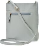 Elegantní dámská crossbody pošťácká kabelka s kapsami klasická malá na rameno - šedá - 3