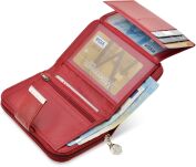 Prostorná dámská peněženka z měkké eko kůže rozkládací na dárek - červená - 3