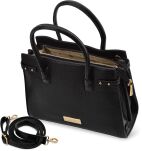 Monnari Premium klasická elegantní velká dámská aktovka s reliéfním vzorem kůže croco - černá - 4