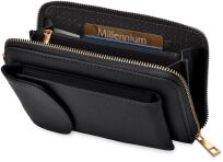 Malá dámská taška listonoška 2v1 na telefon peněženka psaníčko - černá - 3