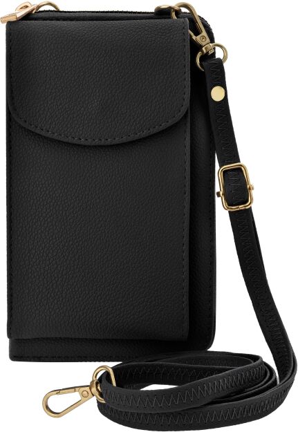 Malá dámská taška listonoška 2v1 na telefon peněženka psaníčko - černá
