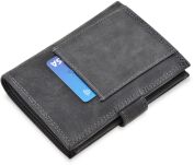 Prostorná pánská peněženka always wild robustní kožená skládací proti krádeži  - grafitová - 4