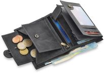 Prostorná pánská peněženka always wild robustní kožená skládací proti krádeži  - grafitová - 6