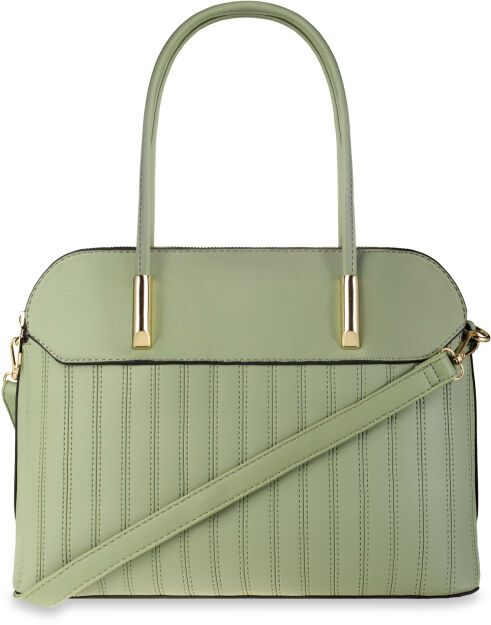Elegantní dámská kabelka klasický kufřík shopper se třemi komorami - zelená