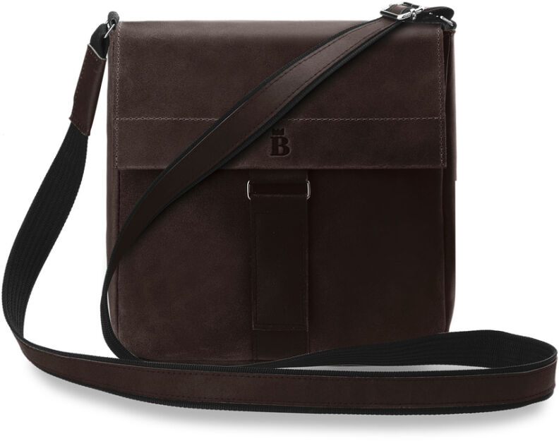 Kožená pánská crossbody taška s klopou značka BALEINE - hnědá
