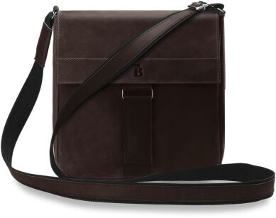 Kožená pánská crossbody taška s klopou značka BALEINE - hnědá