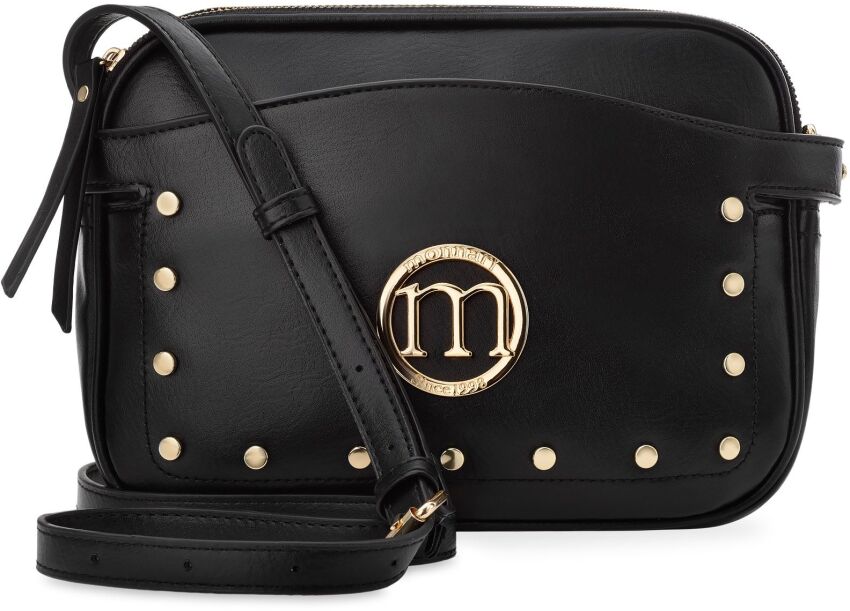 Monnari elegantní dámská kabelka crossbody malá kabelka s cvočky dvoukomorová - černá
