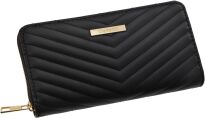 Elegantní dámská peněženka velká prošívaná peněženka psaníčko na zip - černá - 2