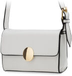 Dámská pevná městská kabelka 2v1 listonoška ve tvaru obálky s širokým popruhem pro nejrůznější příležitosti - bílá - 2