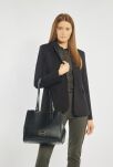 Monnari velká dámská taška shopper kufřík na rameno 3 komory - černá - 4