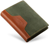 Dvoubarevná pánská peněženka z přírodní kůže - červeno-šedá - 2