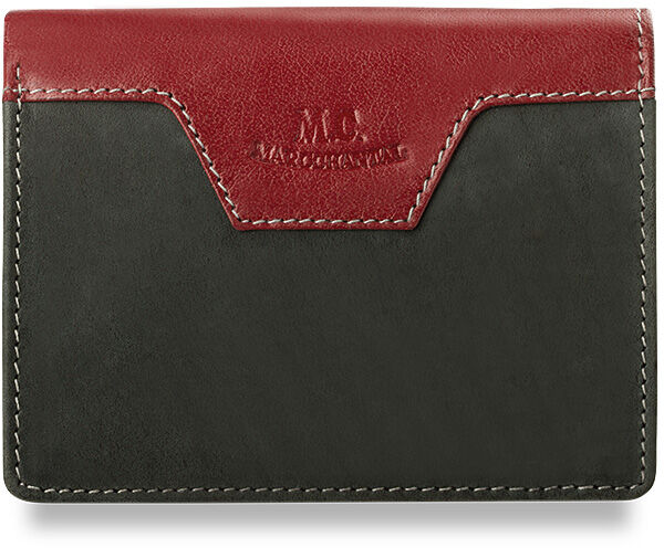 Dvoubarevná pánská peněženka z přírodní kůže - červeno-šedá