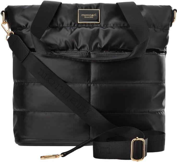 Prošívaná dámská taška monnari měkká sportovní taška velká prostorní taška typu shopper na rameno + organizér - černá