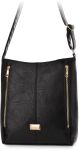 Velká dámská kabelka crossbody s nastavitelným popruhem a kapsami na zip - černá - 2