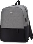Peterson robustní městský školní batoh kvalitní pro práci školní notebook s USB - šedý - 2