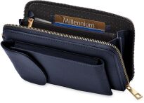 Malá dámská kabelka crossbody 2v1 na telefon, peněženka, psaníčko - tmavomodrá - 3