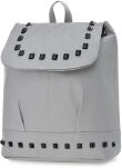 Dámský batoh s klapkou v rockovém stylu - šedá - 2