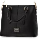 Monnari velká dámská kabelka aktovka shopper bag s reliéfní texturou kůže - černá - 5