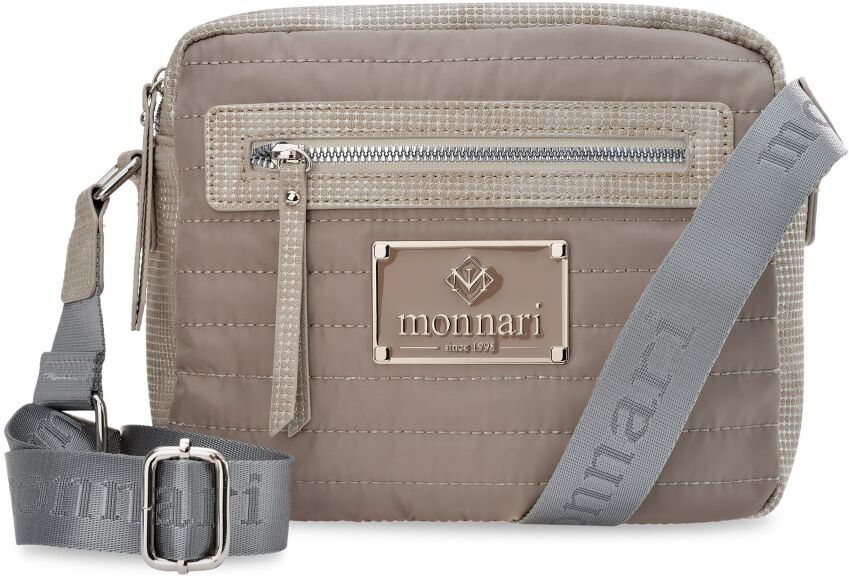 Monnari jednokomorová dámská měkká prošívaná kabelka crossbody - šedá