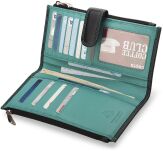 Funkční dámská peněženka visconti přírodní kůže spousta přihrádek černá - modrá - 5