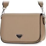 VICTORIA&CO klasická crossbody postbag prostorná pevná dámská kabelka s širokým látkovým popruhem - béžová - 5