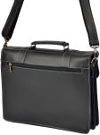 Kožená aktovka pánská taška vyrobená v polsku a-art aktovka listonoška kufřík přes rameno ve styu vintage - černá - 3