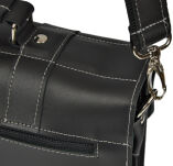 Kožená aktovka pánská taška vyrobená v polsku a-art aktovka listonoška kufřík přes rameno ve styu vintage - černá - 5